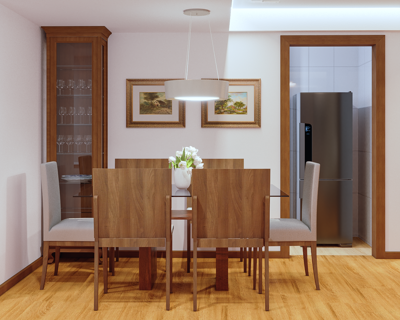 Sala de jantar do projeto residencial em Salvador